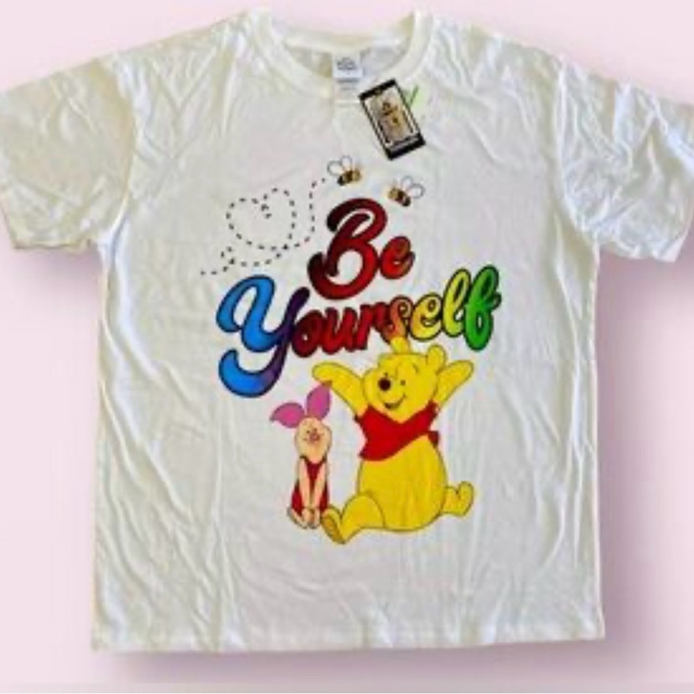 NWT Freeze New York White Winnie the Pooh 'Be Yourself' Graphic Tee Size L